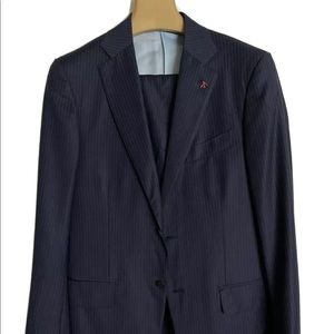 ISAIA Navy Blue Striped 2 Piece Suit size 38R